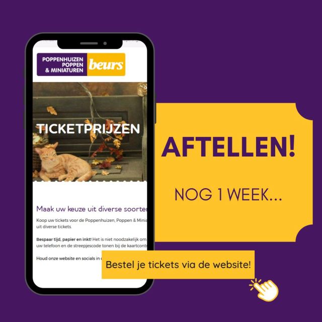 Het aftellen is begonnen! 📆 Nog slechts 1 week te gaan tot de Poppenhuizen, Poppen en Miniaturenbeurs plaatsvindt. Zorg ervoor dat je jouw tickets op tijd bemachtigt via onze website of de link in onze bio. Mis het niet! 🎫💻 

#poppenhuizenbeurs #poppen #blythe #miniaturen #beurs